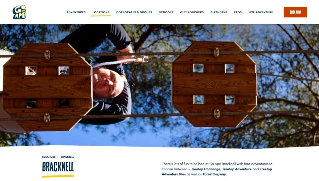 image of and link to the Go Ape Bracknell website